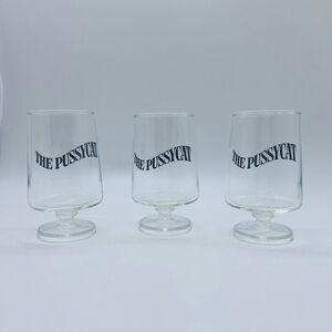 THE PUSSYCAT SET OF 3 VINTAGE 1972 EARLY TIMES KENTUCKY BAR WARE
